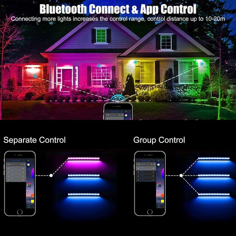 Indmird 50W RGB Wall Washer Light, RGB Light bar, Warm 3000K & 16 Million Colors&Timing& Music Sync, with Remote & APP Control, for Commercial Lighting, Birthday Party, Garden Lighting, Wall Display - Image 4